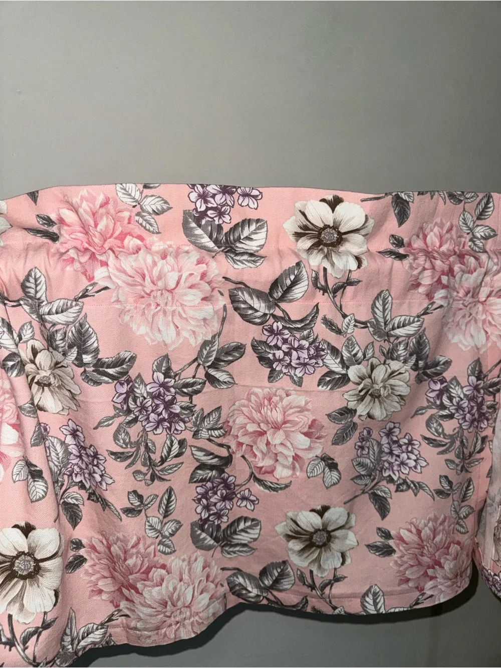 New Set Of 2 Pink Floral Valances